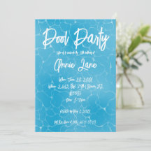 Pool Party Sweet 16 Water Blue Minimalistisch