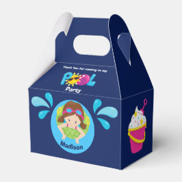 Pool Party Swim Girl Geburtstag Niedlich Blue Viel Geschenkschachtel