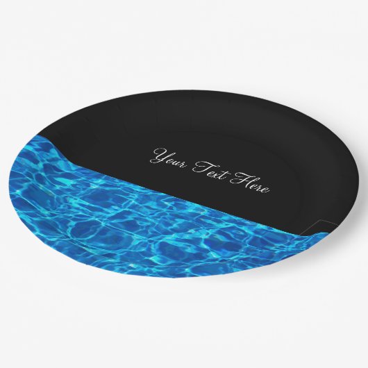 Pool-Party-Swimmingpool-Entwurf Pappteller (Schrägansicht)