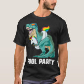 Pool Party T Rex Dinosaur Einhorn Float Summer Rai T-Shirt (Vorderseite)