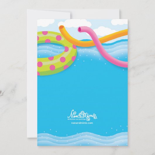 Pool-Party-Themed Einladungen (Rückseite)
