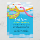 Pool-Party-Themed Einladungen (Vorne/Hinten)