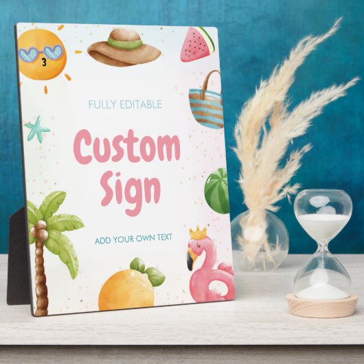 Pool Party, Tropical Beach Geburtstagsfeier Fotoplatte (Seite)