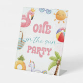 Pool Party, Tropical Beach Geburtstagsfeier Sockelschild (Vorderseite)