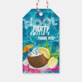 Pool-Party | Tropische Geburtstagspartei Geschenkanhänger (Rückseite)