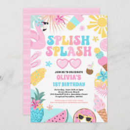 Pool Party Tropischer Sommer Pool Geburtstagsparty Einladung