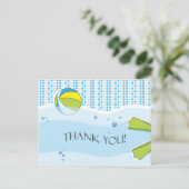 Pool Party Vielen Dank Postcard Postkarte (Stehend Vorderseite)