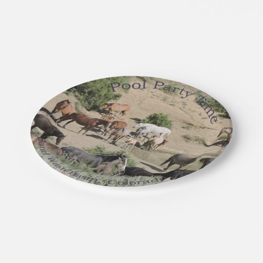 Pool-Party-Zeit-Sand-Wäsche-Becken Pappteller (Schrägansicht)