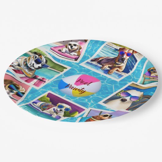 Pool Pawty Pappteller (Schrägansicht)