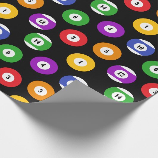 Pool Player 8 Billard Ball Muster Geschenkpapier (Ecke)
