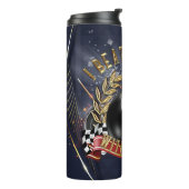 Pool Player Ich schlage Leute mit einem Stock Thermosbecher (Nach links gedreht)