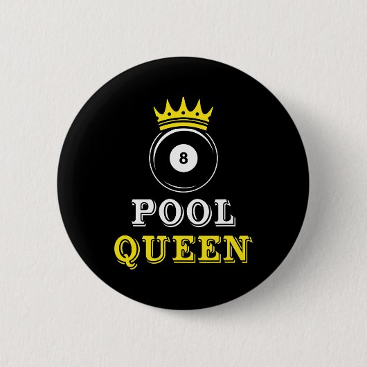 Pool Queen Billiards Pool Snooker Player Geschenk Button (Vorderseite)