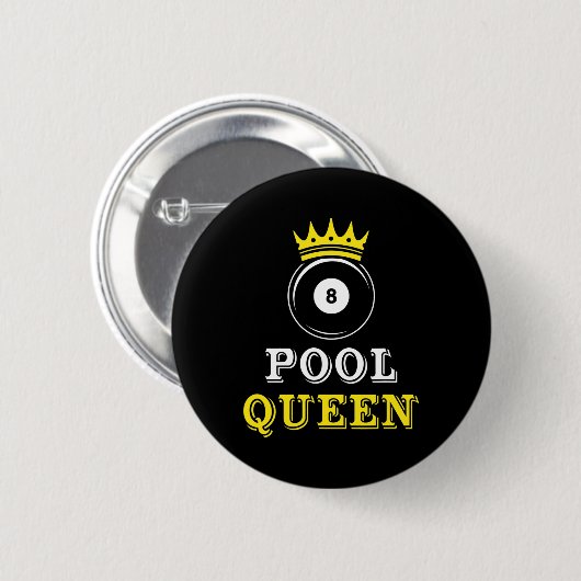 Pool Queen Billiards Pool Snooker Player Geschenk Button (Vorne & Hinten)
