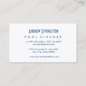 POOL-REINIGER einfaches Art V64G BLAU Visitenkarte (Rückseite)
