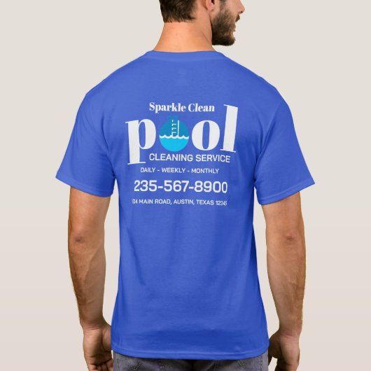 Pool-Reinigungsdienst T-Shirt (Rückseite)