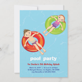 Pool Rings Sommer Swim Geburtstagsparty Einladung