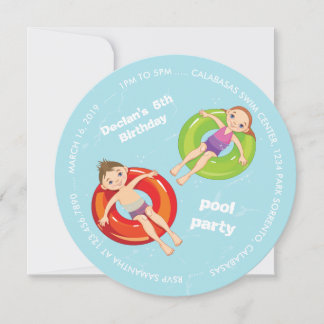 Pool Rings Sommer Swim Geburtstagsparty Einladung