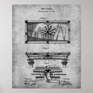 Pool Room Decor Print 10 Pool Tisch Patent Art Poster