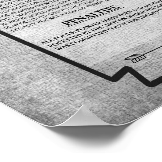 Pool Room Print 8 Billiard Spielregeln Poste Poster (Ecke)