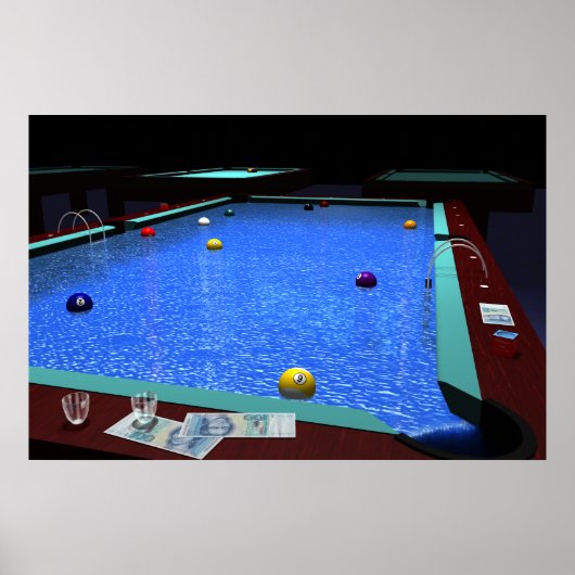 "Pool" - Schöner Billard Poster (Vorne)