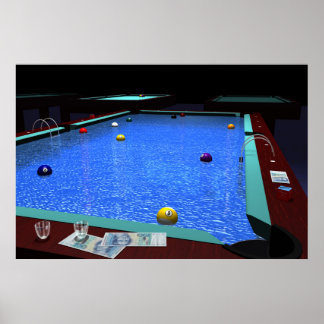 "Pool" - Schönes Billard Poster