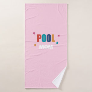Pool-Schwimmen-Sommer-Typografie-rosa-Mama-Handtuc Badehandtuch