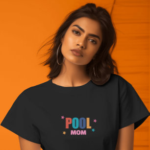 Pool-Schwimmen-Sommer-Typografie-schwarzes-Mama-T- T-Shirt
