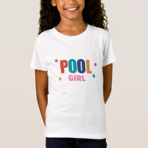 Pool-Schwimmen Sommer-Typografie weiße Mädchen T-S T-Shirt