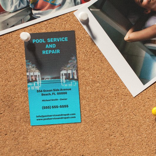 Pool Service and Repair Business Card Visitenkarte