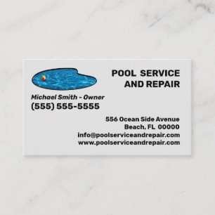 Pool Service and Repair Business Card Visitenkarte