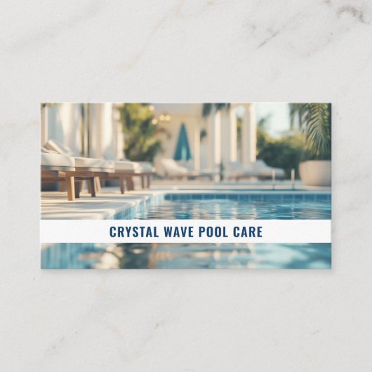 Pool Service Business Card mit benutzerdefiniertem Visitenkarte (Vorderseite)