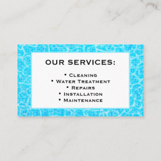 Pool Service Business Card Template Visitenkarte