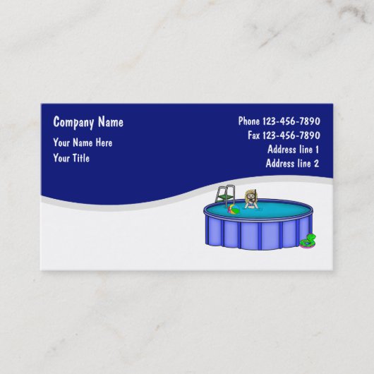 Pool Service Business Cards Visitenkarte (Vorderseite)