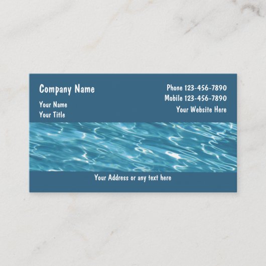Pool Service Business Cards Visitenkarte (Vorderseite)
