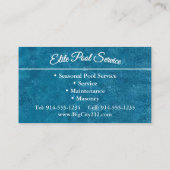 Pool Service CUSOMIZABLE Business Card Visitenkarte (Rückseite)