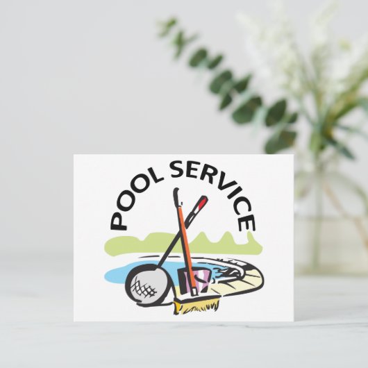 Pool-Service Postkarte (Stehend Vorderseite)