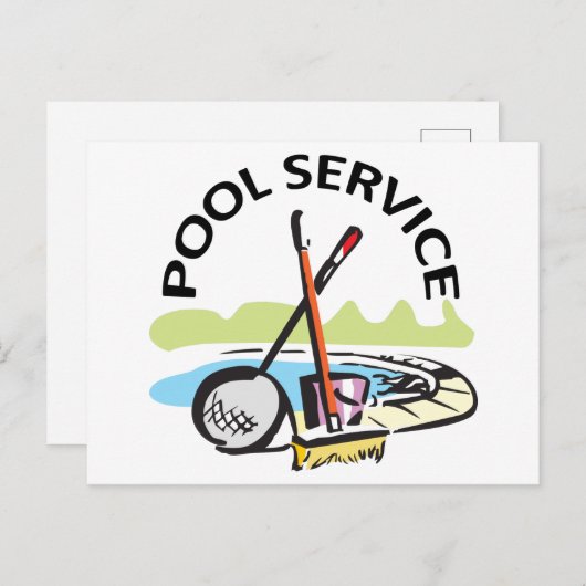 Pool-Service Postkarte (Vorne/Hinten)