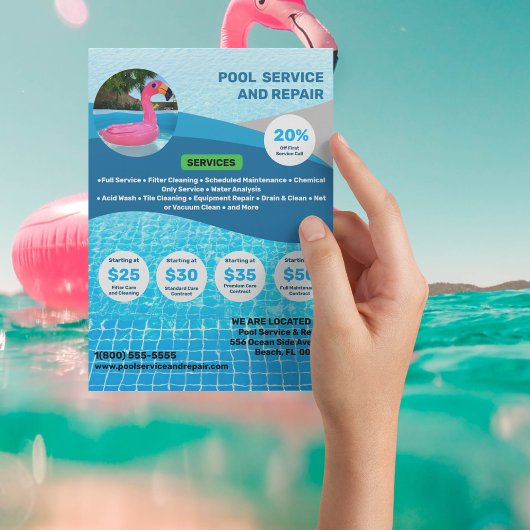 Pool Service und Reparatur Postkarte