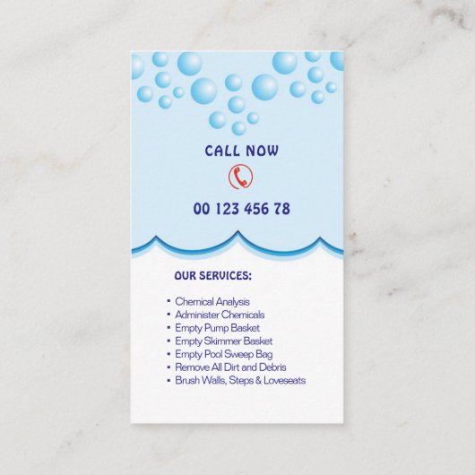 Pool-Service Visitenkarte (Rückseite)