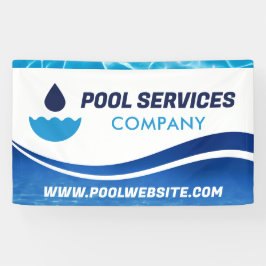 Pool Services | Blaue Wasserwelle | Schwimmbad Banner