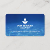 Pool Services | Blaue Wasserwelle | Schwimmbad Visitenkarte (Rückseite)