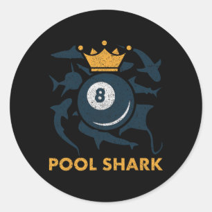 Pool Shark Billiards Pool Billiards Hall Player Ba Runder Aufkleber