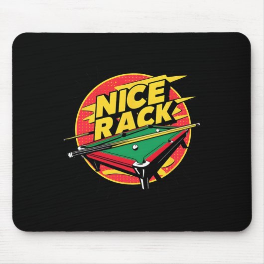 Pool Shark Billiards Schöner Rack Funny Puns 8 Bal Mousepad (Vorne)