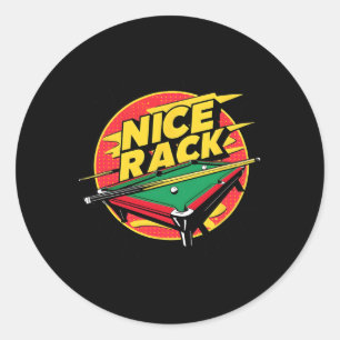 Pool Shark Billiards Schöner Rack Funny Puns 8 Bal Runder Aufkleber