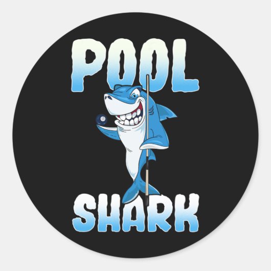 Pool Shark Funny Pool Billard Player Runder Aufkleber (Vorderseite)