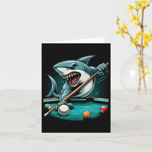 Pool Shark Funny Pool Player Billiard 8- Karte (Gelbe Blume)