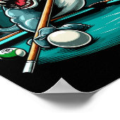 Pool Shark Funny Pool Player Billiard 8- Poster (Ecke)