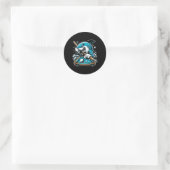 Pool Shark Funny Pool Player Billiard 8- Runder Aufkleber (Tasche)