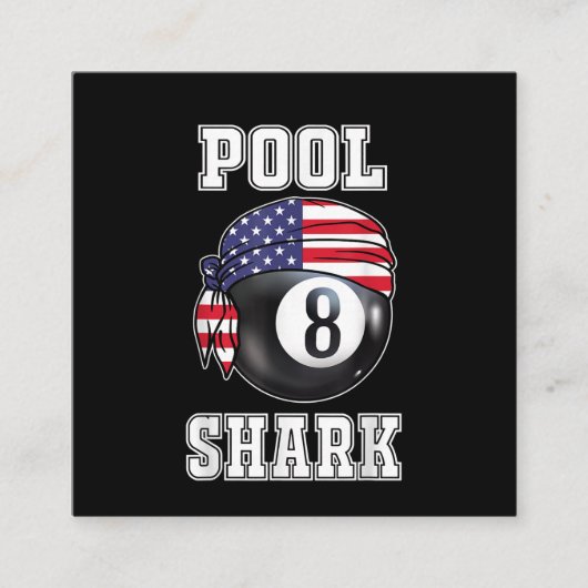 Pool Shark Jersey Cooles Geschenk Top Bar Billiard Quadratische Visitenkarte (Vorderseite)