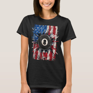 Pool Snooker Billiards Player 8 Ball USA T-Shirt